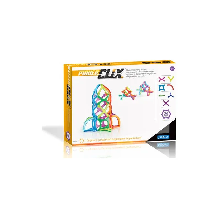 Магнитный конструктор Guidecraft PowerClix Organics, 26 деталей (G9430)