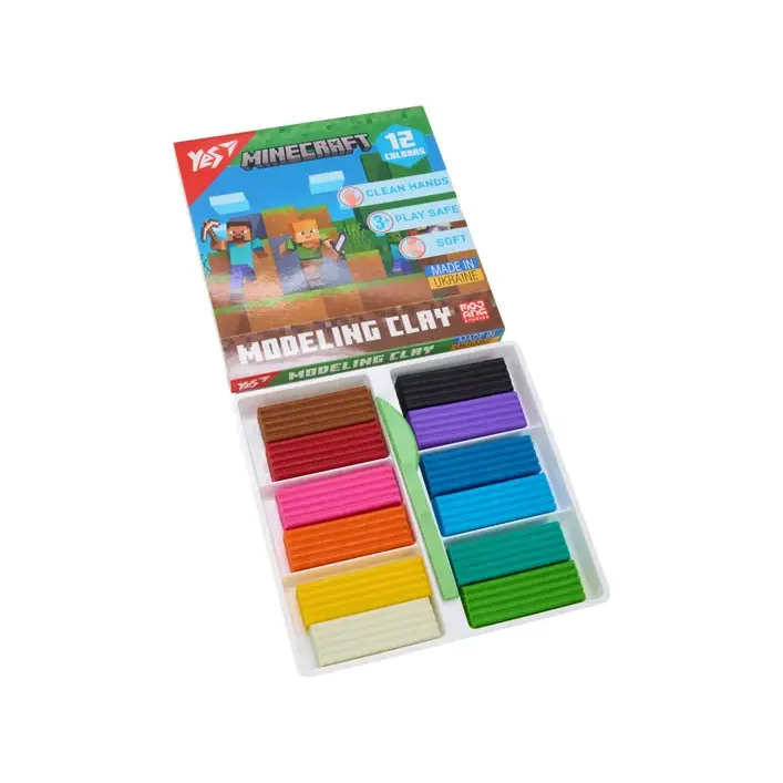 Пластилин Yes, 12 цв., 240г "Minecraft" 540668 (Кнц6327)