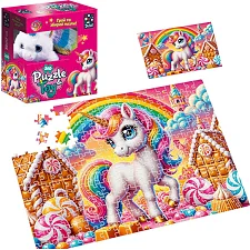 Пазлы с мягкой игрушкой "De.tail. Единорожка" 260 деталей