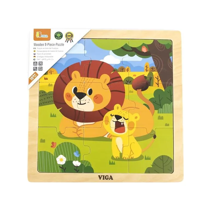 Дерев'яний пазл Viga Toys Леви 9 ел. (44627)