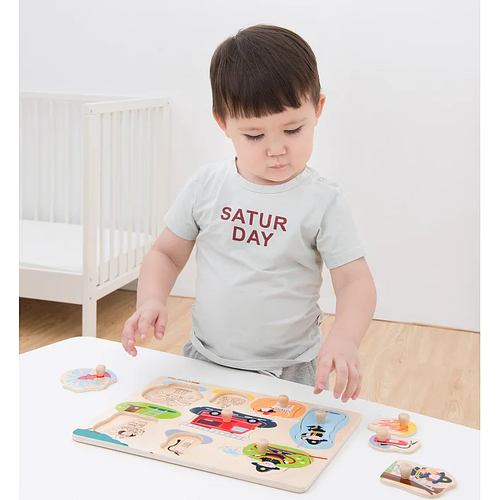 Пазл Пожарная бригада New Classic Toys, деревянный, 8 частей, арт. 10433