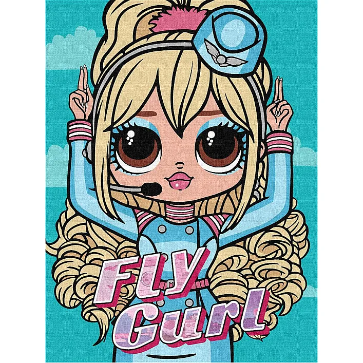 Набор для росписи по номерам для детей "L.O.L. Surprise! O.M.G. Fly Gurl" 30х40 см. KHO6275 (Нас5279)