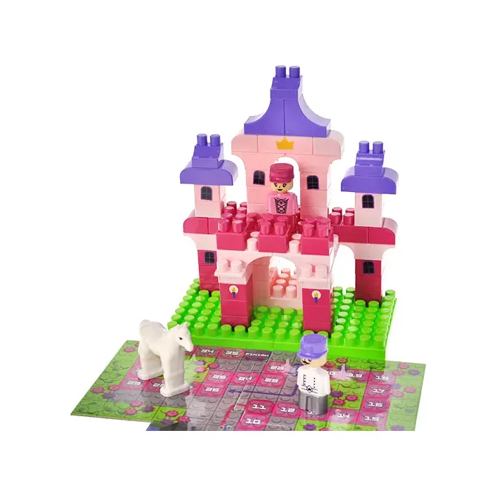 Конструктор "Block&Steps: Замок Принцессы" + ходилка и мемори игра 3в1, 74дет. QB300-004 qbee (Кон3934)
