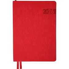 Дневник-деловая записная книжка 252636 А5, датированный 2026 "Boss", мягкий, красный, 368 страниц Leo Planner (Кнц5455)