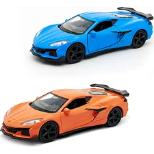 Автомодель - Chevrolet Corvette Z06 2023 (оранжевый, светло-голубой)