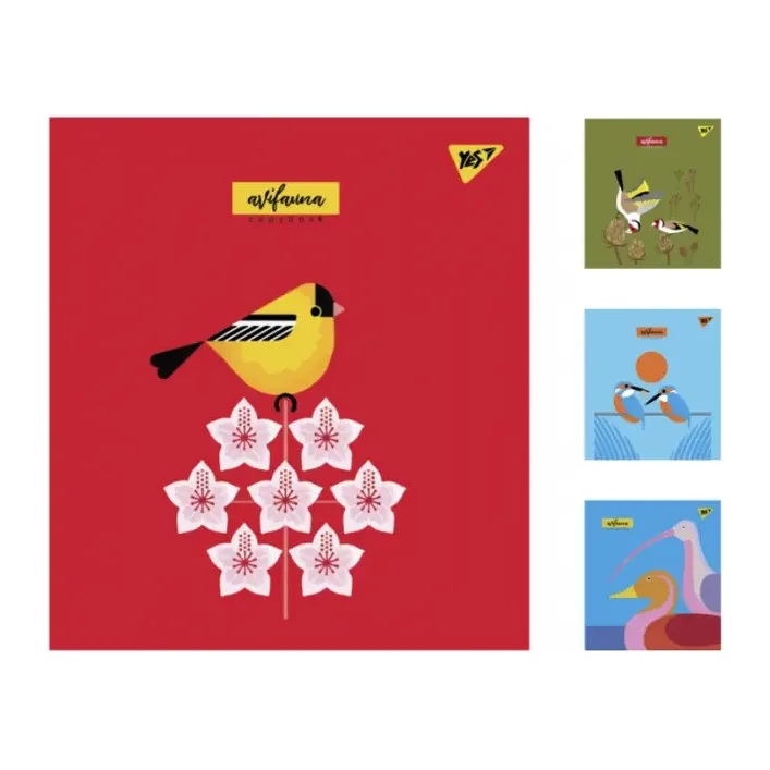 Тетрадь YES "Avifauna" 12 листов линия Премиум (Кнц6680)