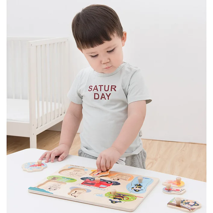 Пазл Пожарная бригада New Classic Toys, деревянный, 8 частей, арт. 10433