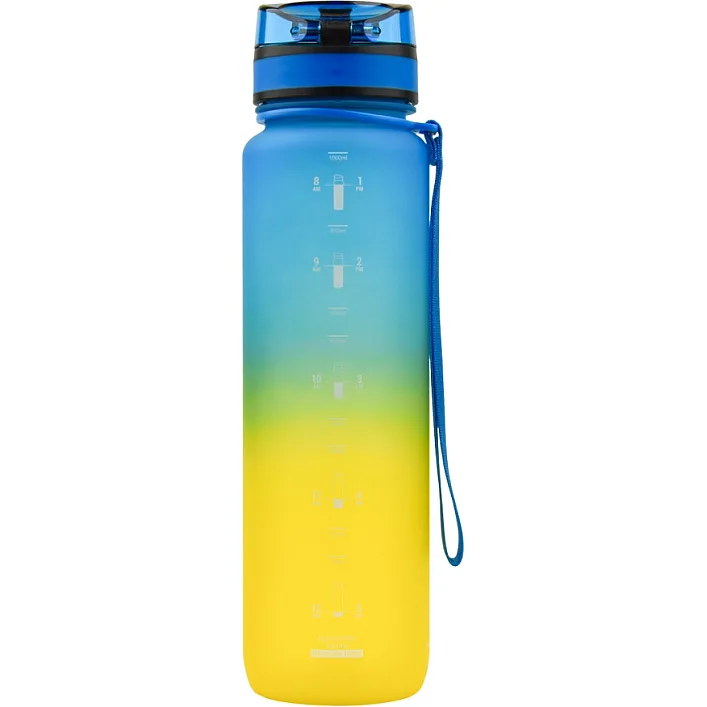Бутылка для воды UZSPACE 3038(Yellow-Blue) 1000 мл, желто-голубая
