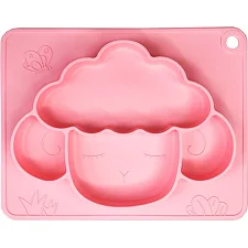 Силиконовая тарелка-коврик "Баранчик" MGZ-0125(Pink) 18х23 см