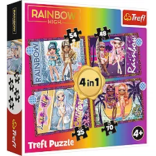 Пазлы - 4в1 - 34614 "Модные куклы RAINBOW HIGH", Trefl (Паз4614)