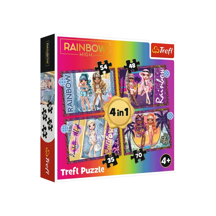 Пазлы - 4в1 - 34614 "Модные куклы RAINBOW HIGH", Trefl (Паз4614)