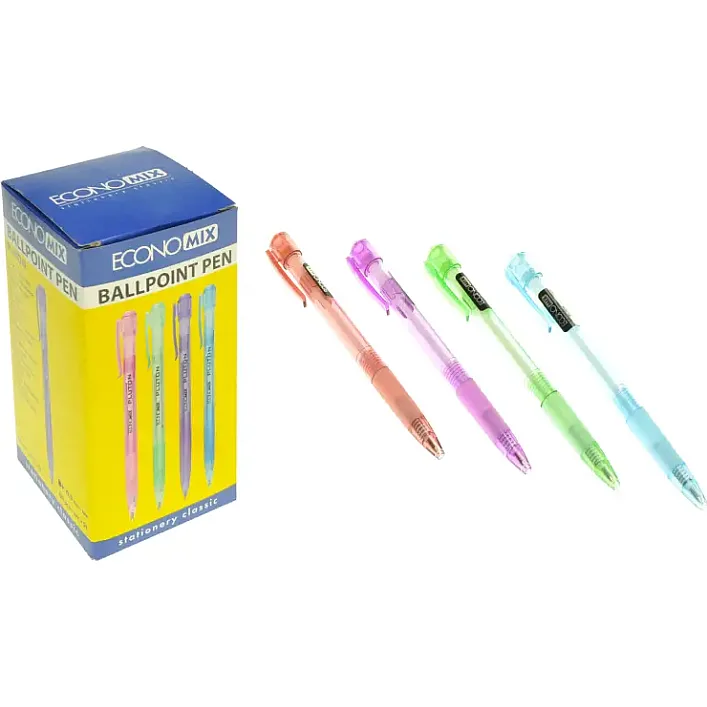 Ручка масляная ECONOMIX PLUTON 10101-25 Синяя 0,5мм (Кнц0125)
