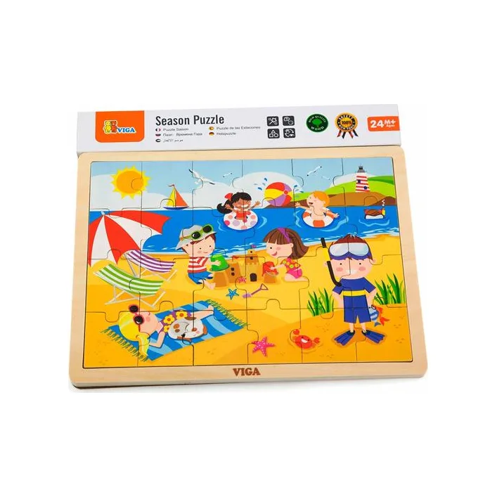 Деревянный пазл Viga Toys Времена года: лето, 24 эл. (51270)