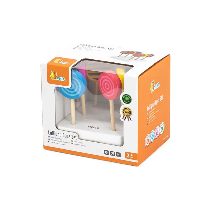 Игрушечные продукты Viga Toys Леденцы из дерева 6 шт. (44529)