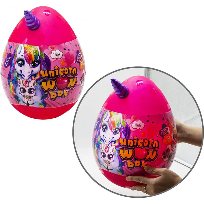 Набор для творчества в яйце "Unicorn WOW Box" UWB-01-01U для девочек Розовый