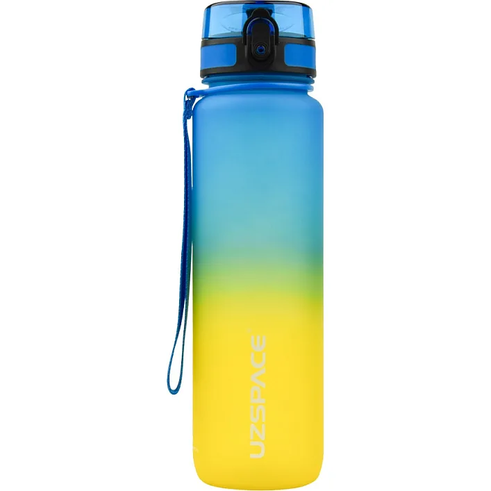 Бутылка для воды UZSPACE 3038(Yellow-Blue) 1000 мл, желто-голубая