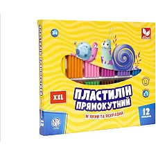 ПЛАСТИЛИН Школьник прямоугольный 12 цветов 303117001-UA (Кнц6578)