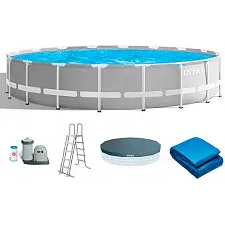 Intex Басейн каркасний 26732 NP (1) об`єм:24311л, розмір:549х122см, насос 220V: 5687 л/год, драбина, тент, підстилка