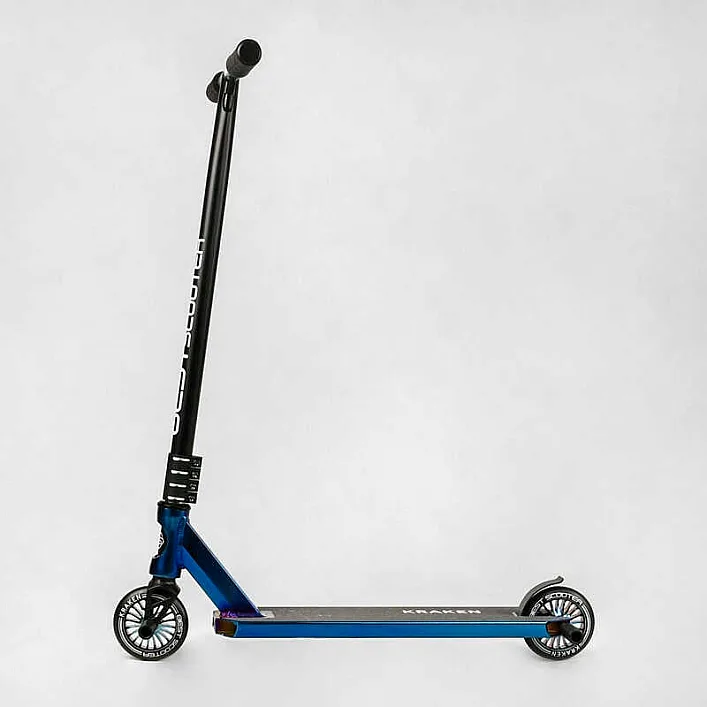 Самокат трюковый KR-71078 Best Scooter (4) "Kraken" HIC-система, ПЕГИ, алюминиевый диск и дека, АНОДИРОВАННЫЙ, колёса PU 110мм, ширина руля 58 см