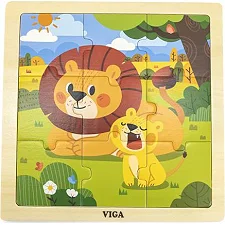 Деревянный пазл Viga Toys Львы 9 эл. (44627)