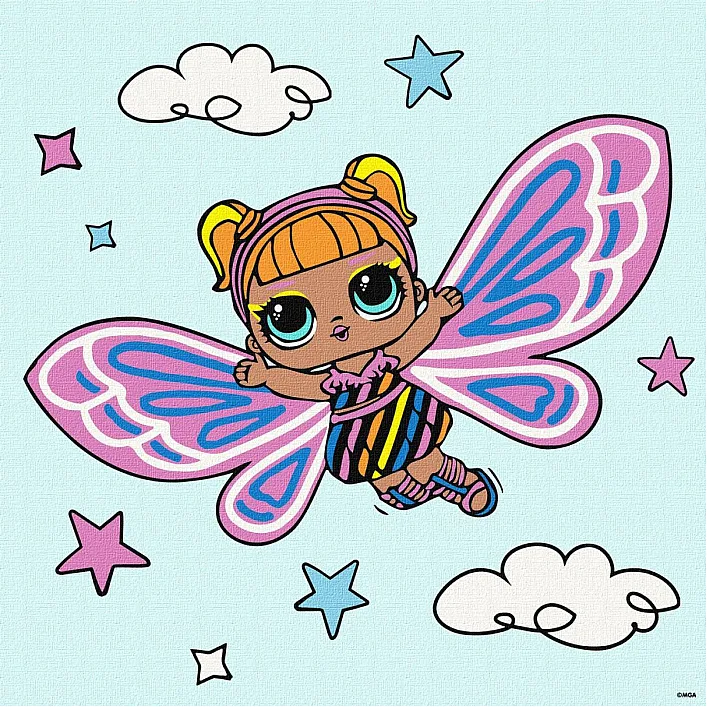 Набор для росписи по номерам для детей "L.O.L. Surprise! O.M.G. Fairies Flutterstar" 40х40см IDEYKA (Нас8614)