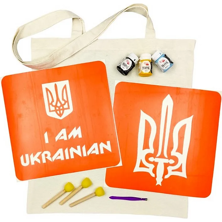 Набор для творчества «Экосумка бязь I Am Ukrainian, Тризуб» bag-b-n064-n059