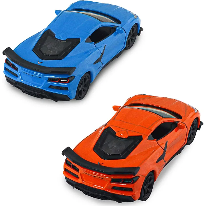 Автомодель - Chevrolet Corvette Z06 2023 (оранжевый, светло-голубой)