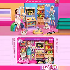 Лялька 7011 (16) 30 см, шарнірні суглоби, аксесуари, меблі, в коробці