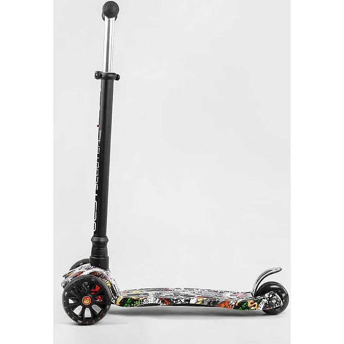 Самокат трехколесный MAXI S - 11405 (1) “Best Scooter”, съемный руль, колеса PU со светом, переднее 130х25 мм, задние сдвоенные 80х45 мм, в коробке
