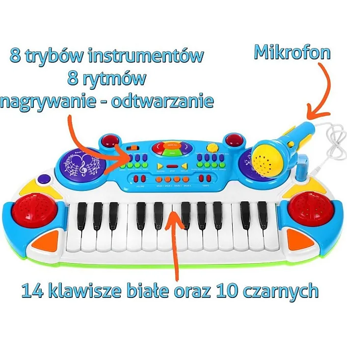 Дитячий синтезатор + Малі барабани + Мікрофон 3+