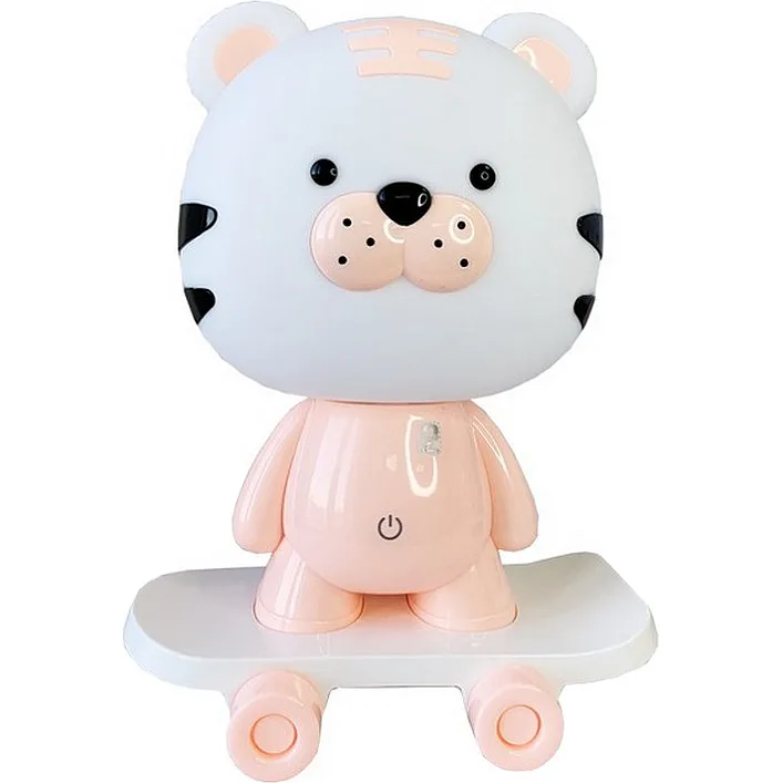 Нічник дитячий «Тигр на скейті» MGZ-1408(Pink) мережевий, живлення від USB