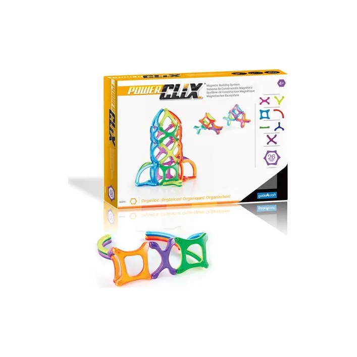 Магнитный конструктор Guidecraft PowerClix Organics, 26 деталей (G9430)