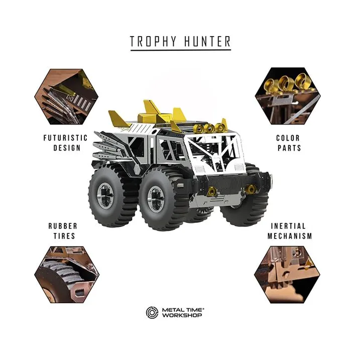 Коллекционная модель-конструктор Metal Time Trophy Hunter Вездеход Шерп механический двухцветный (MT056)