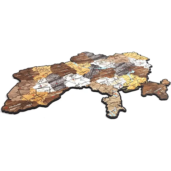 Фигурный деревянный пазл "Карта Украины" А3 PuzA3-012101 PuzzleOK (Дер4818)