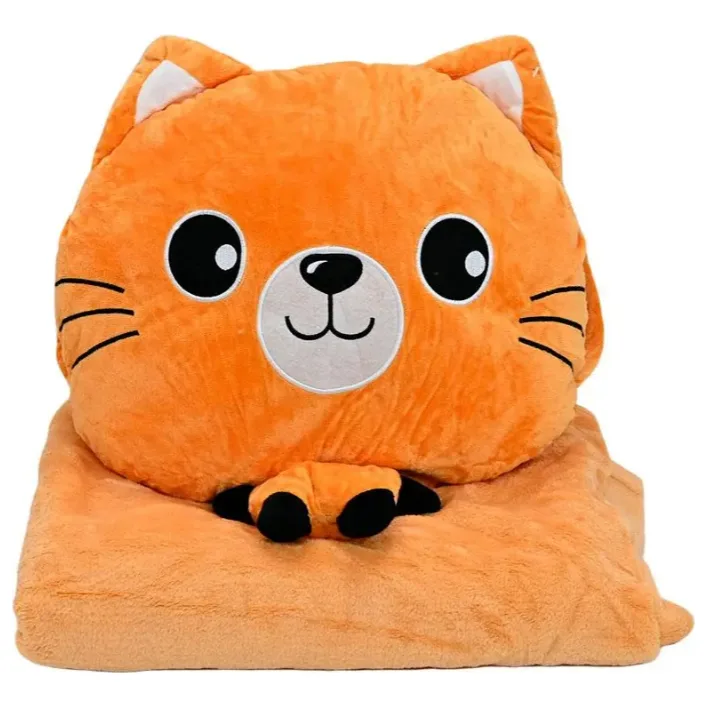 Детская мягкая игрушка "Кошечка" L1128(Peach) игрушка с пледом, размер 40 см