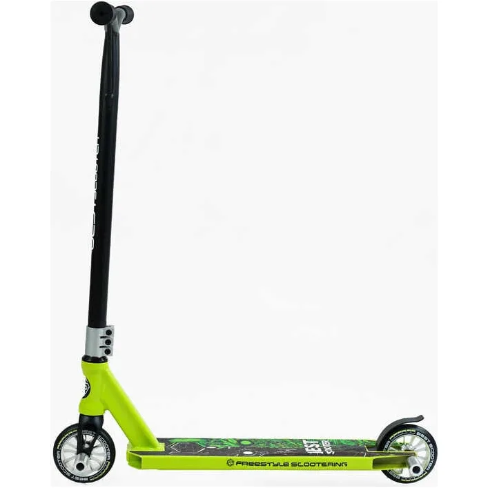 Самокат трюковый Best Scooter 57870 (1) HIC-система, ПЕГИ, алюминиевый диск и дека, колёса PU d-110мм, ширина руля-52см, высота - 83см, в коробке
