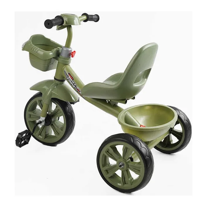 Велосипед 3-х колесный BS-60417 "Best Trike" (1) колеса EVA переднее 10', заднее 8', стальная рама, УКР. ВЗУЧИВАНИЕ, корзина, в коробке