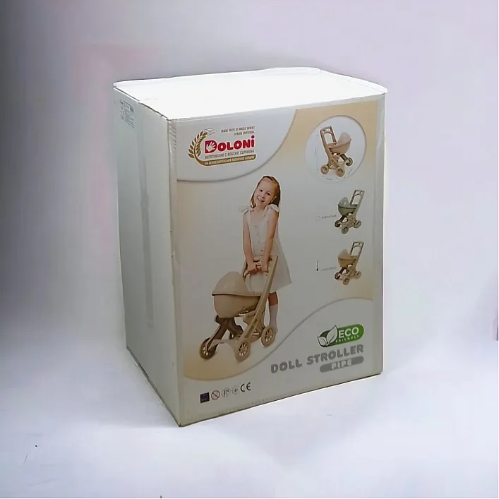 Коляска для кукол с люлькой Eco Beige 0121/02eco DOLONI (Дев1512)