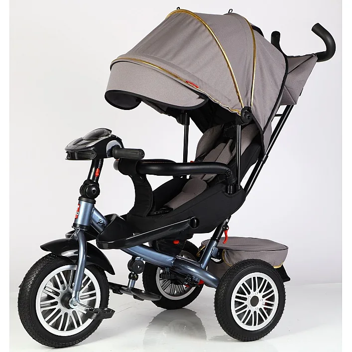 Велосипед 3-х цв. 8066/470-16 BestTrike "Perfetto" (1) поворотное сиденье, колеса резиновые бескамерные, корзина, фара музыкальная, USB, Bluetooth, в коробке