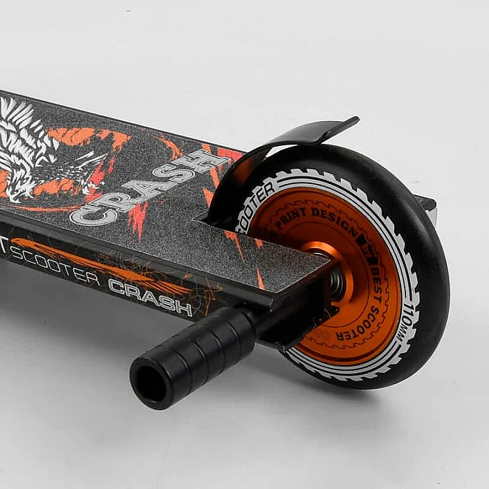 Самокат трюковый 65640 Best Scooter (4) "CRASH" HIC-система, ПЕГИ, алюминиевый диск и дека, колёса 110мм PU, ширина руля - 57 см, в коробке