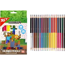 Карандаши цветные Yes 18 шт/36 цв. "Minecraft" 290768 (Кнц2546)
