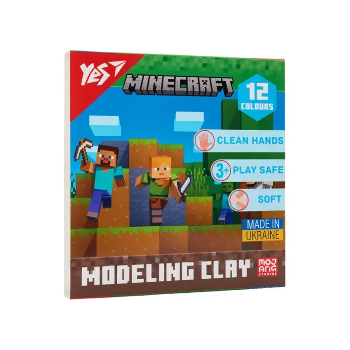 Пластилин Yes, 12 цв., 240г "Minecraft" 540668 (Кнц6327)