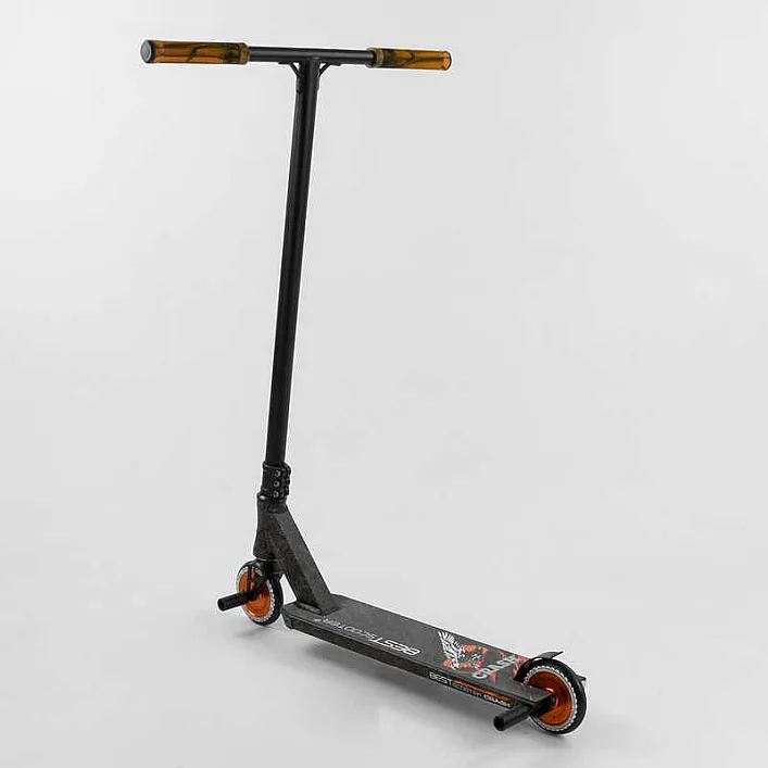 Самокат трюковый 65640 Best Scooter (4) "CRASH" HIC-система, ПЕГИ, алюминиевый диск и дека, колёса 110мм PU, ширина руля - 57 см, в коробке