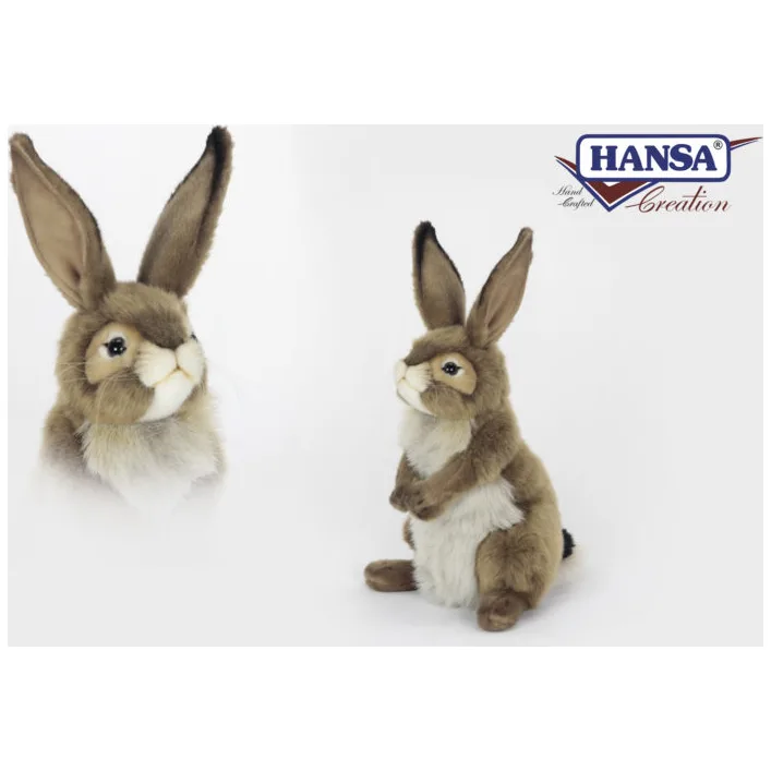 М'яка іграшка Чорнохвостий кролик Джек висота 36см, Hansa (5636)