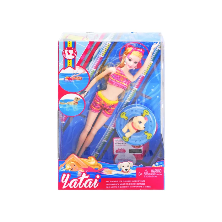 Кукла на море с собачкой, в коробке YT09-2 р.20*33,5*6см (Лял3704)