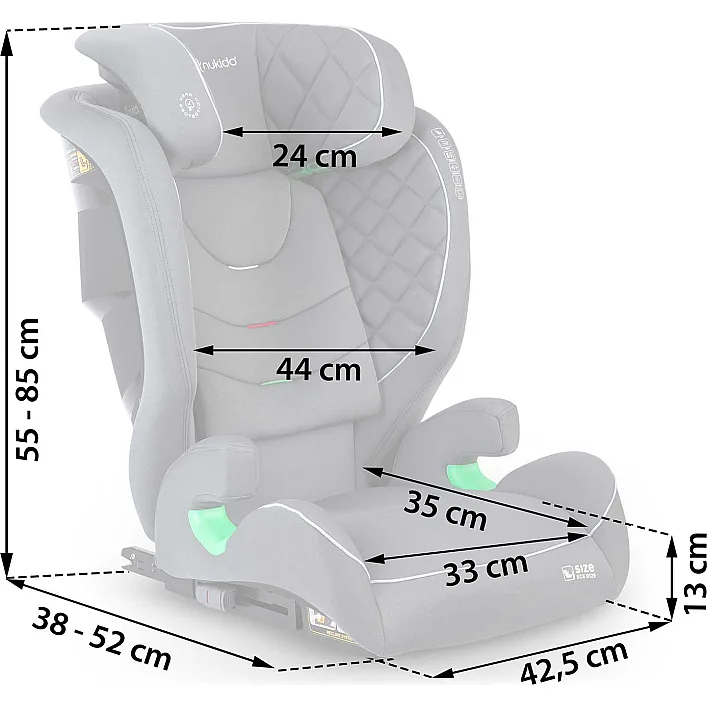 Автокрісло Nukido Louis ISOFIX 15-36 кг, сіре
