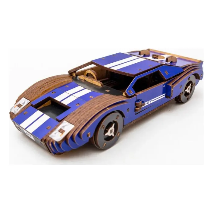 Деревянный 3D конструктор "Fast Car GT" Puz-26915 164 дет., синий, р. модели 23*6*11 см PuzzleOk (Дер6915)