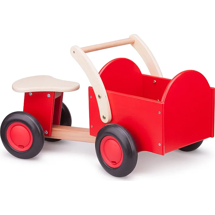 Велосипед-перевозчик New Classic Toys, деревянный, красный, арт. 11400