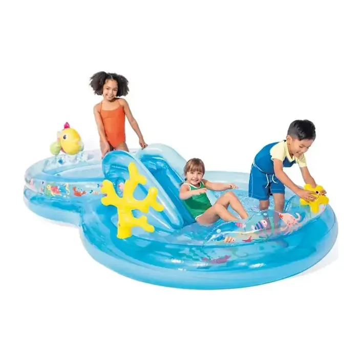 Игровой центр INTEX Под водой с горкой, фонтаном 56143 р.310*193*71см (Рез5644)