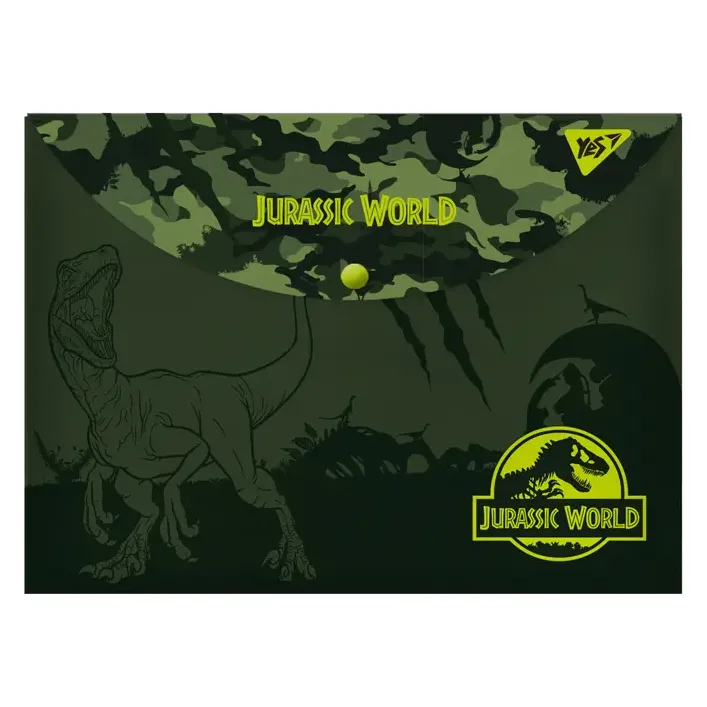 Папка-конверт YES на кнопке А4 "JURASSIC WORLD" 491739 (Кнц5563)